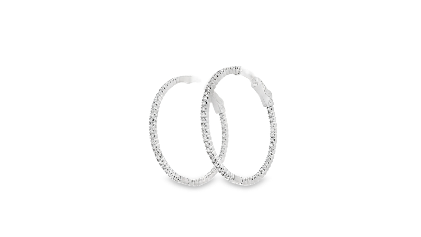 Elegant Diamond Hoop Earrings