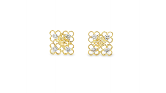 Elegant Gold and Diamond Earrings