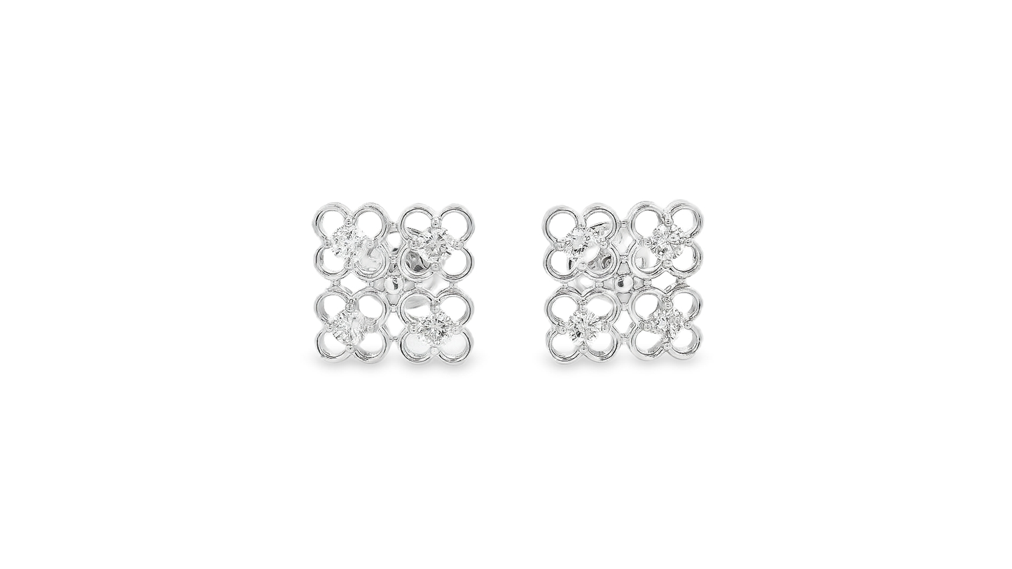 Elegant Gold and Diamond Earrings