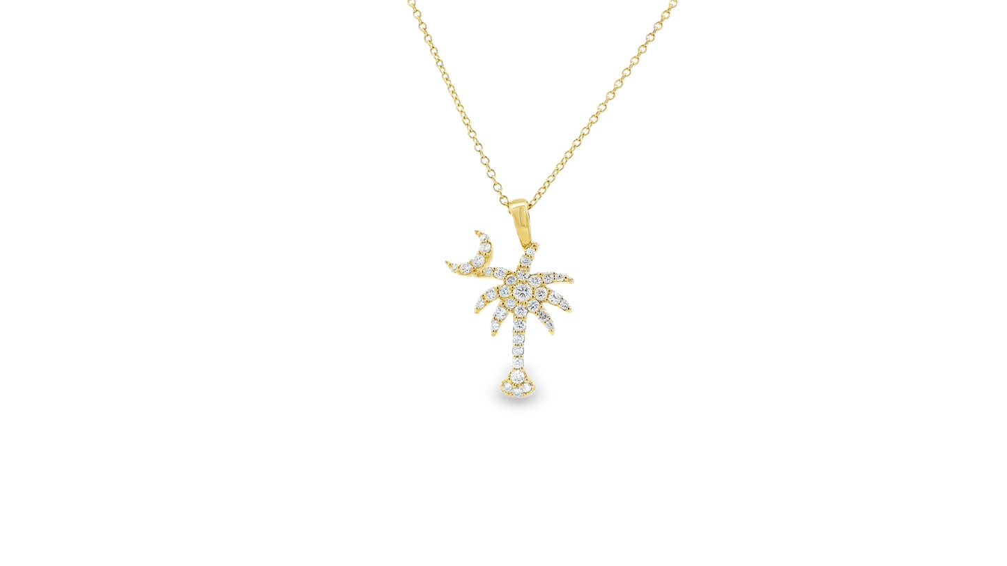 Elegant Palm Tree Pendant Necklace