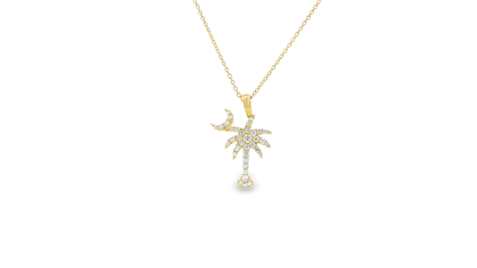 Elegant Palm Tree Pendant Necklace