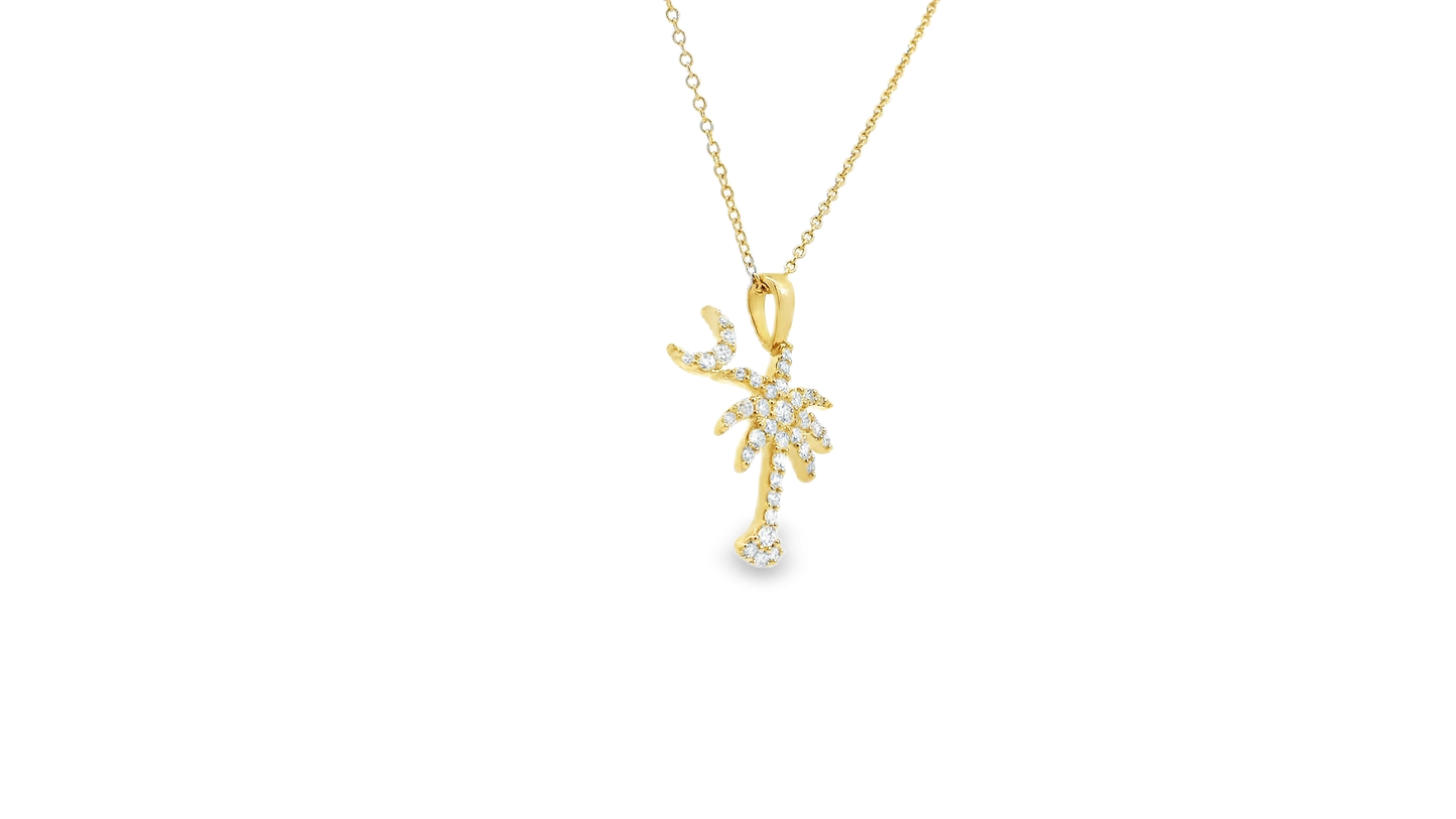 Elegant Palm Tree Pendant Necklace