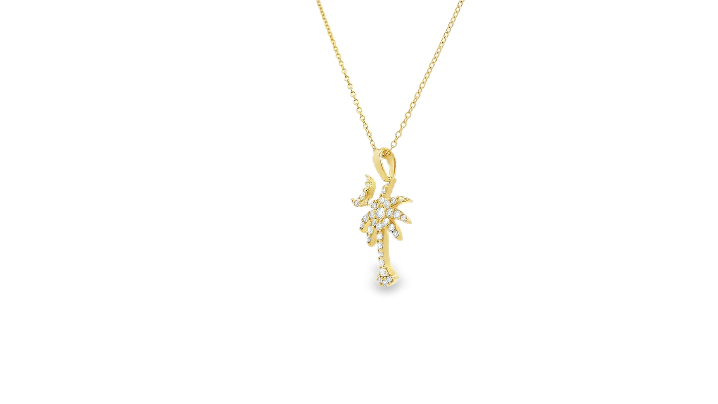 Elegant Palm Tree Pendant Necklace