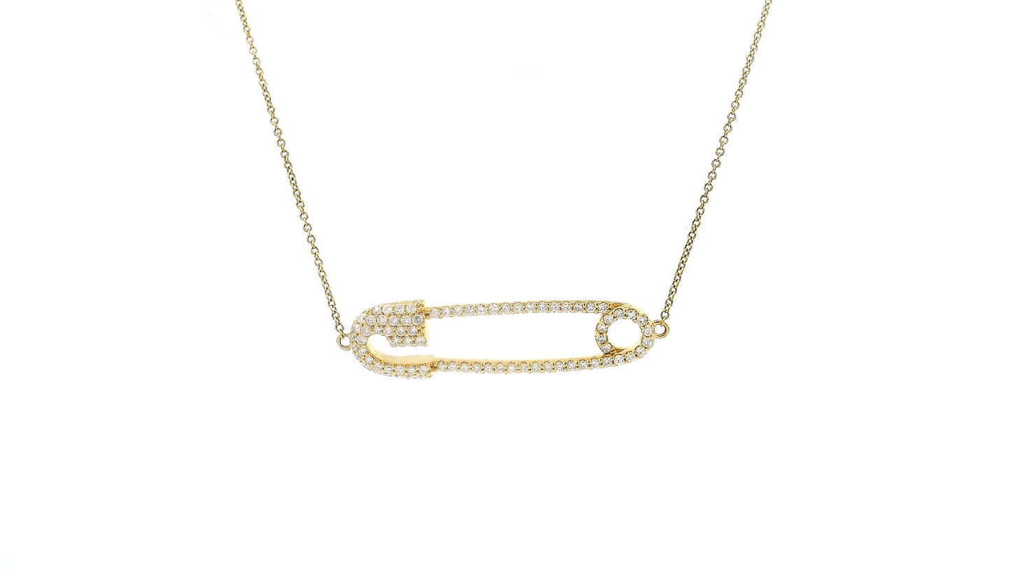 Elegant Gold Safety Pin Pendant