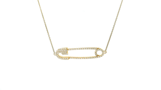 Elegant Gold Safety Pin Pendant