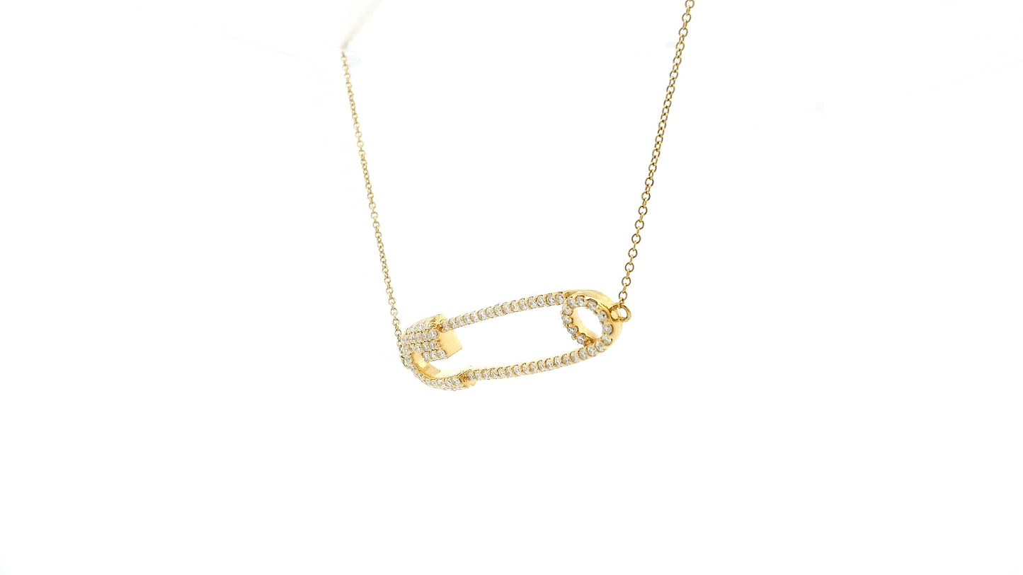 Elegant Gold Safety Pin Pendant