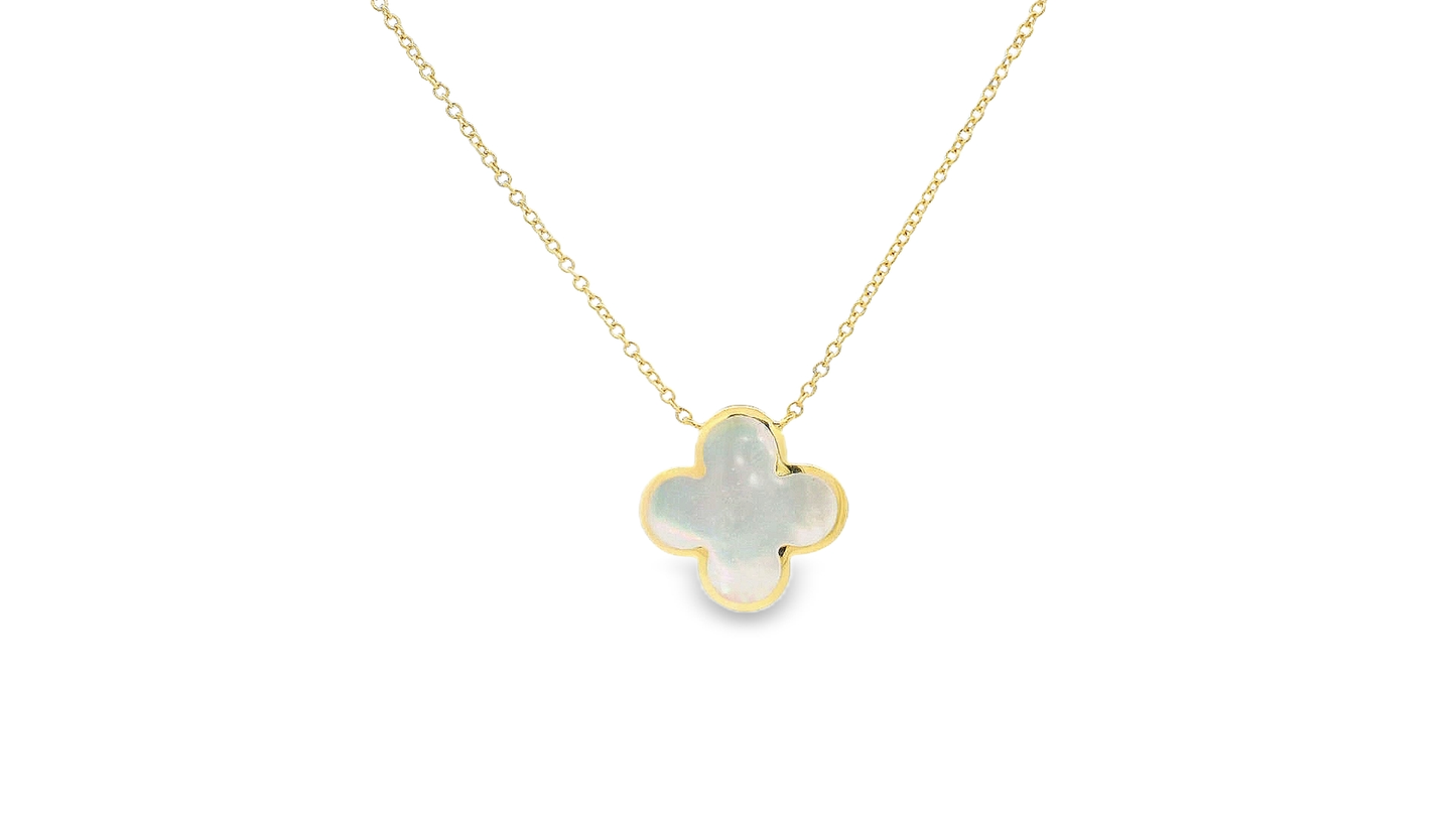 Elegant Gold and MOP Pendant Necklace