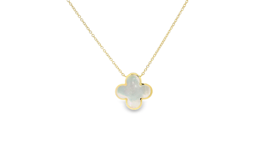 Elegant Gold and MOP Pendant Necklace