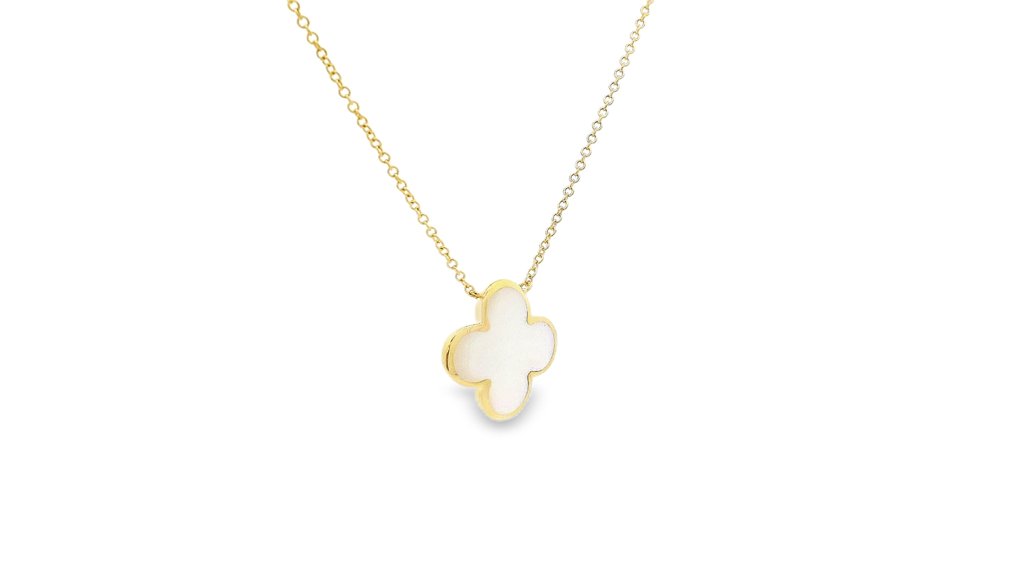 Elegant Gold and MOP Pendant Necklace