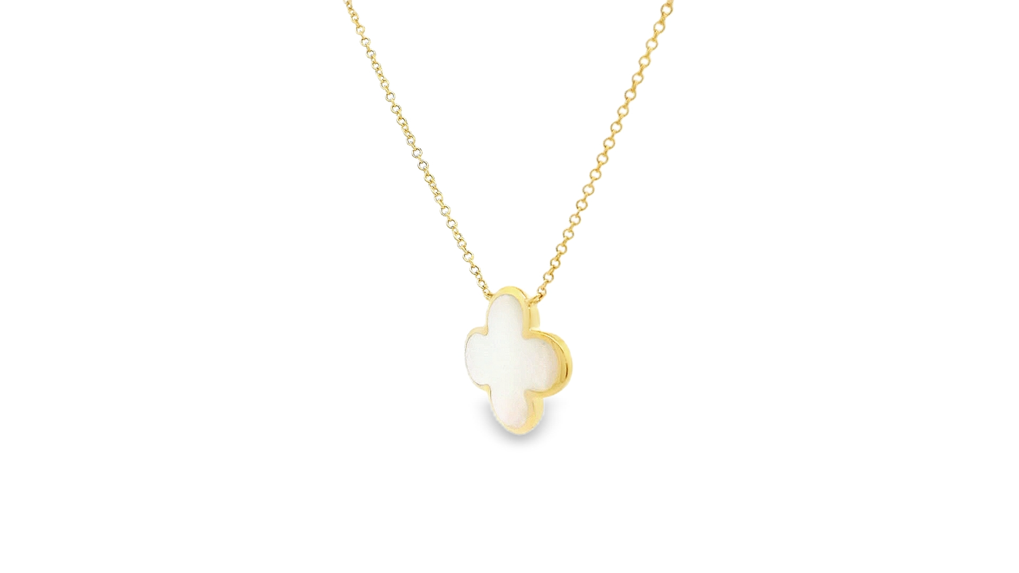 Elegant Gold and MOP Pendant Necklace