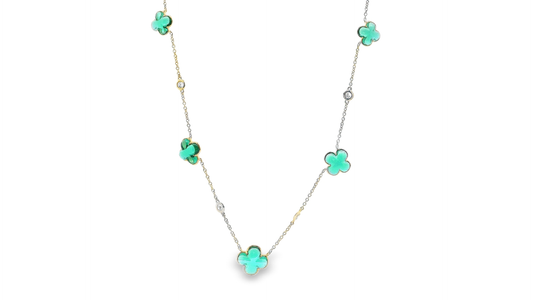Elegant Green Floral Pendant Necklace