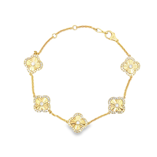 Elegant Floral Gold Bracelet